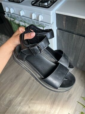black sandals